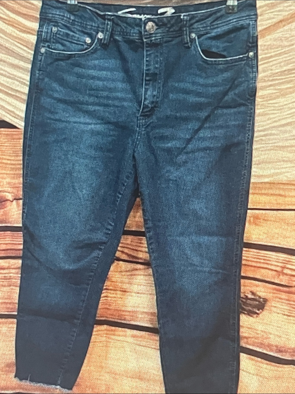 Seven7 Women's High Rise Dark Blue Skinny Jeans